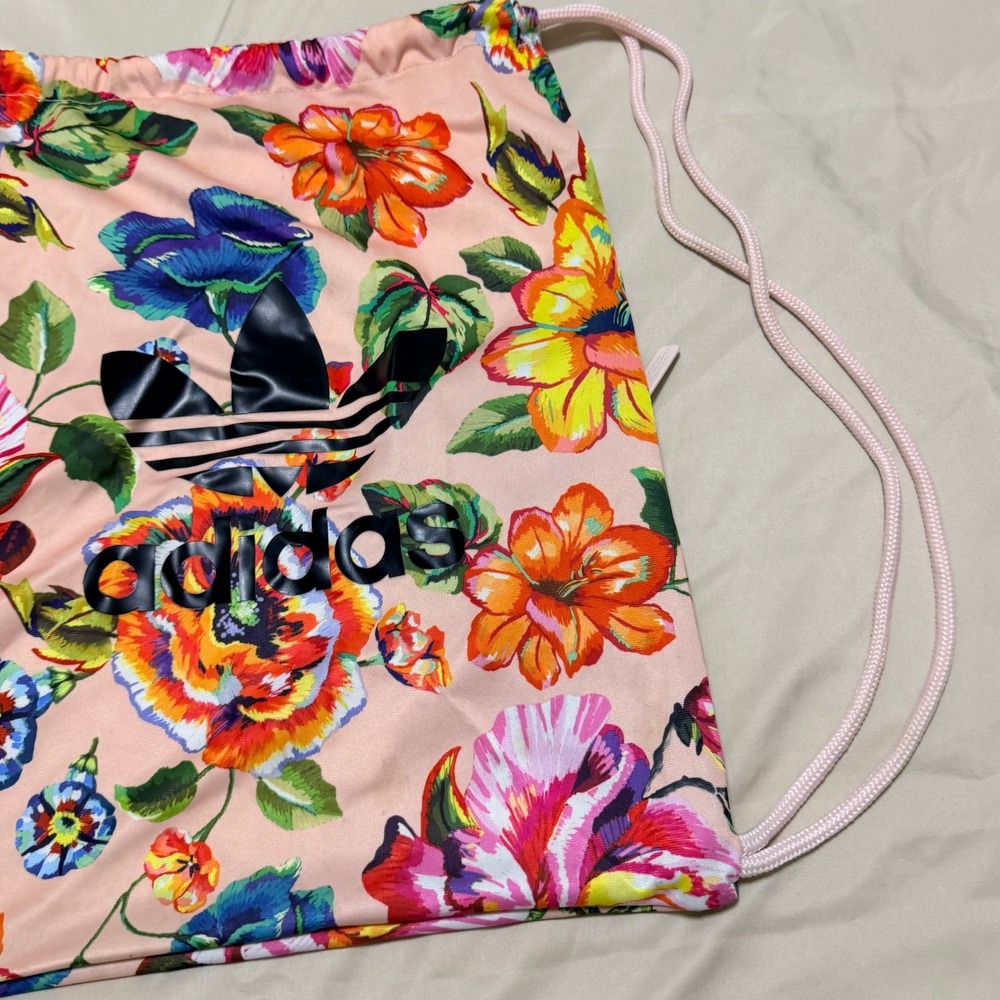 FARM Rio X Adidas Floralita Pink Floral Gym Sack / Backpack / Bag‎ 17.5" x 13.5" - Picture 4 of 14